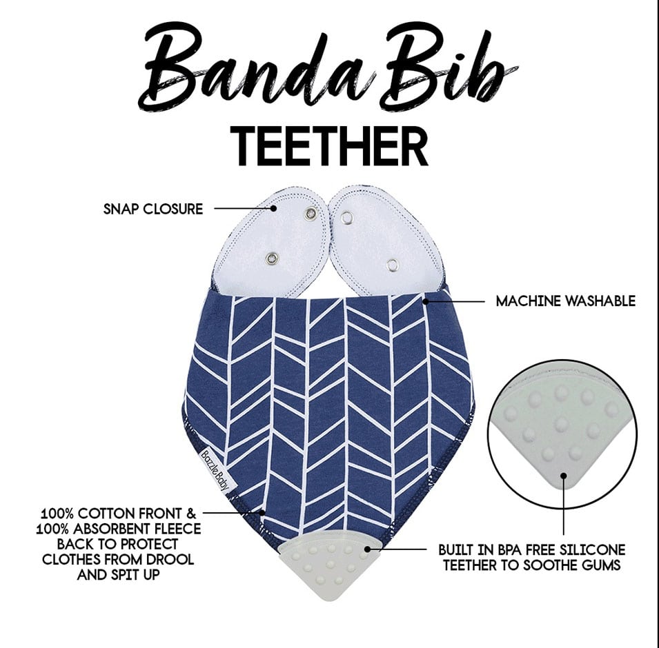Banda Bib with Teether Attached - Various Colors