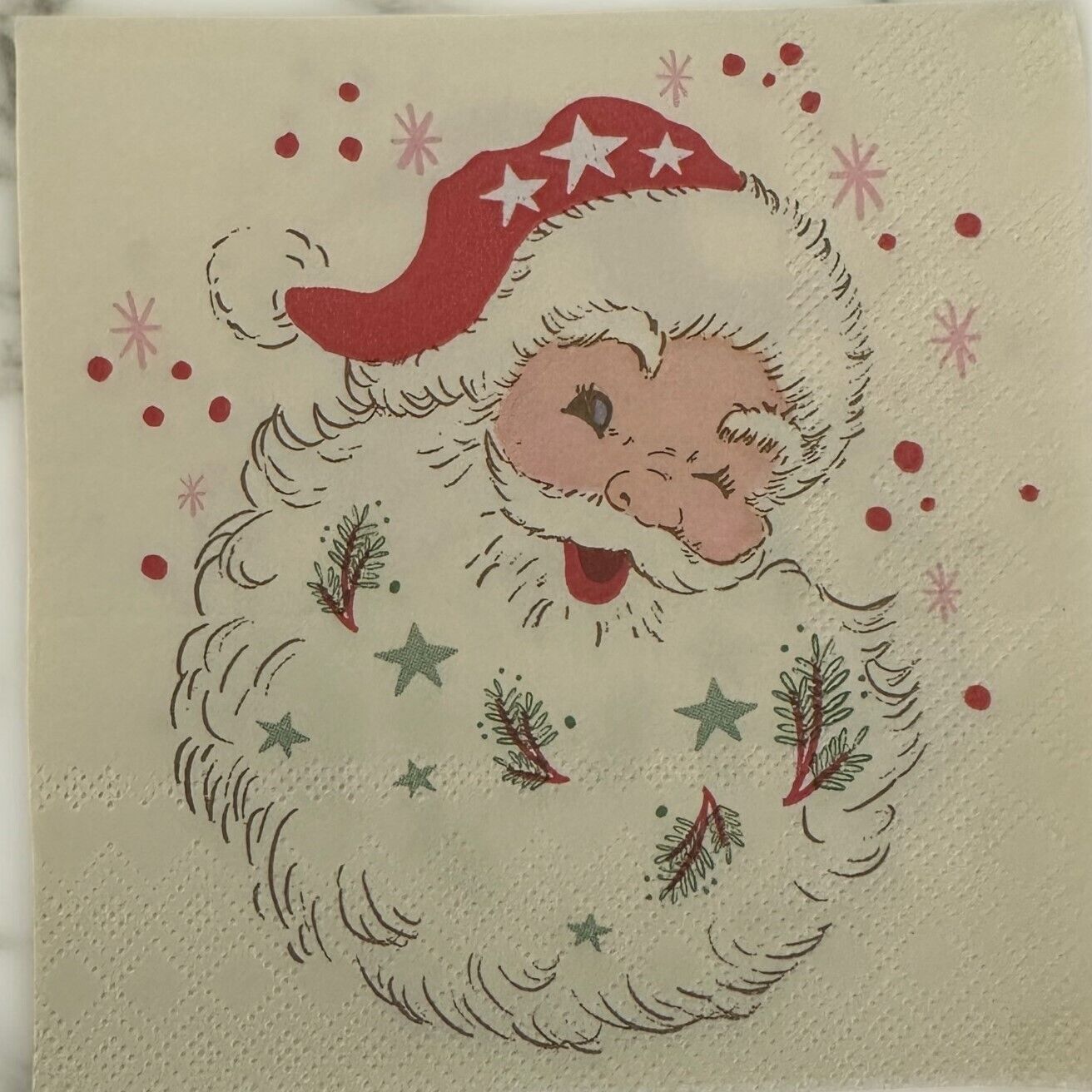 Servilletas con decoupage de Papá Noel retro, alegres y viejos cócteles navideños de San Nicolás