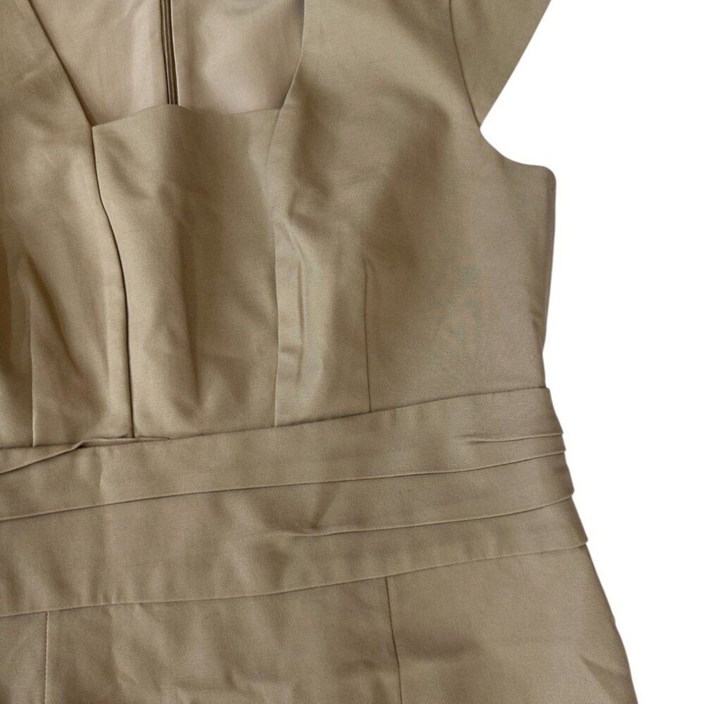 Banana Republic Tan Cap Sleeve Straight Midi Straight Office Dress size 8 Petite