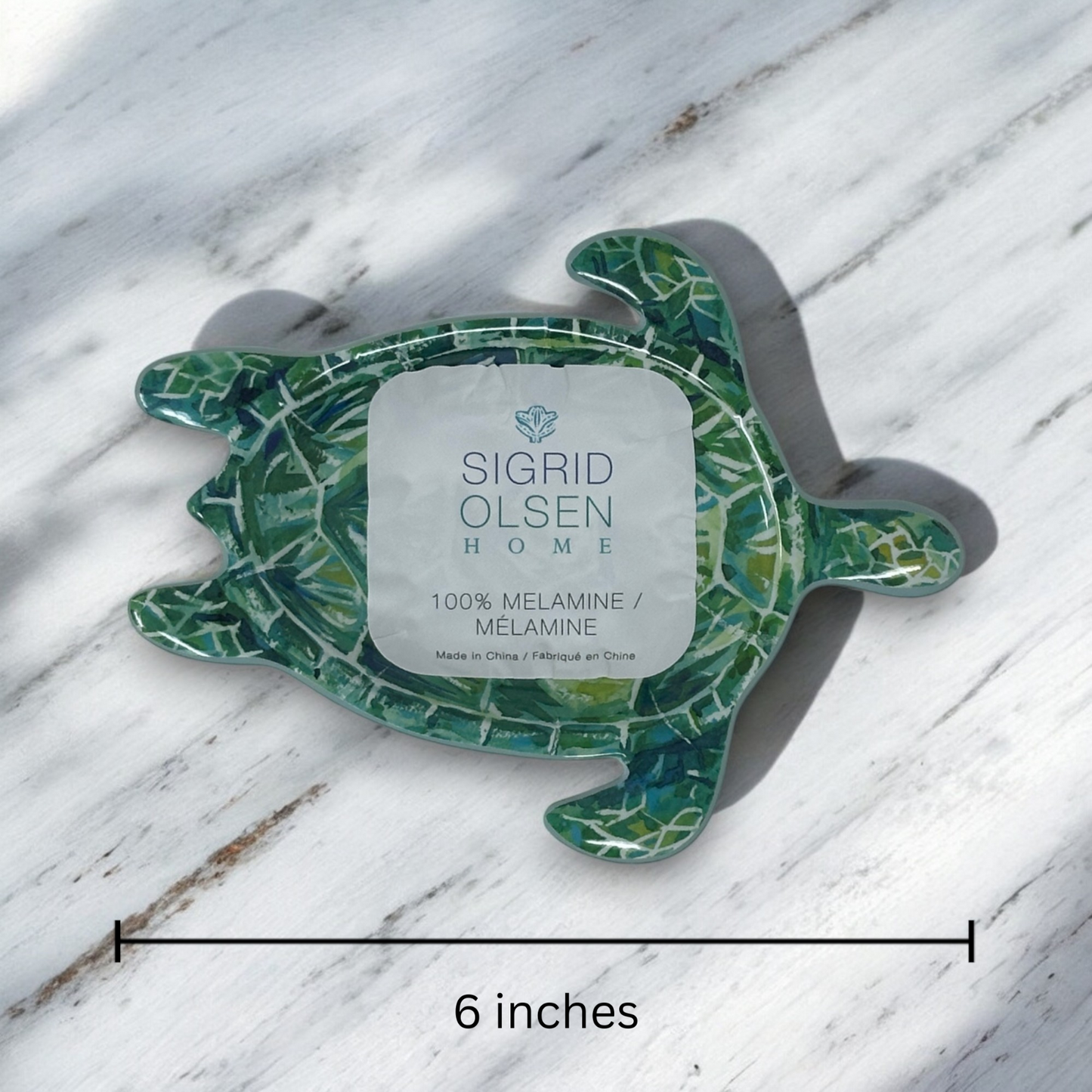 Sea Turtle Melamine Ocean Shaped Appetizer Tidbit Plates Sigrid Olsen Set of 4