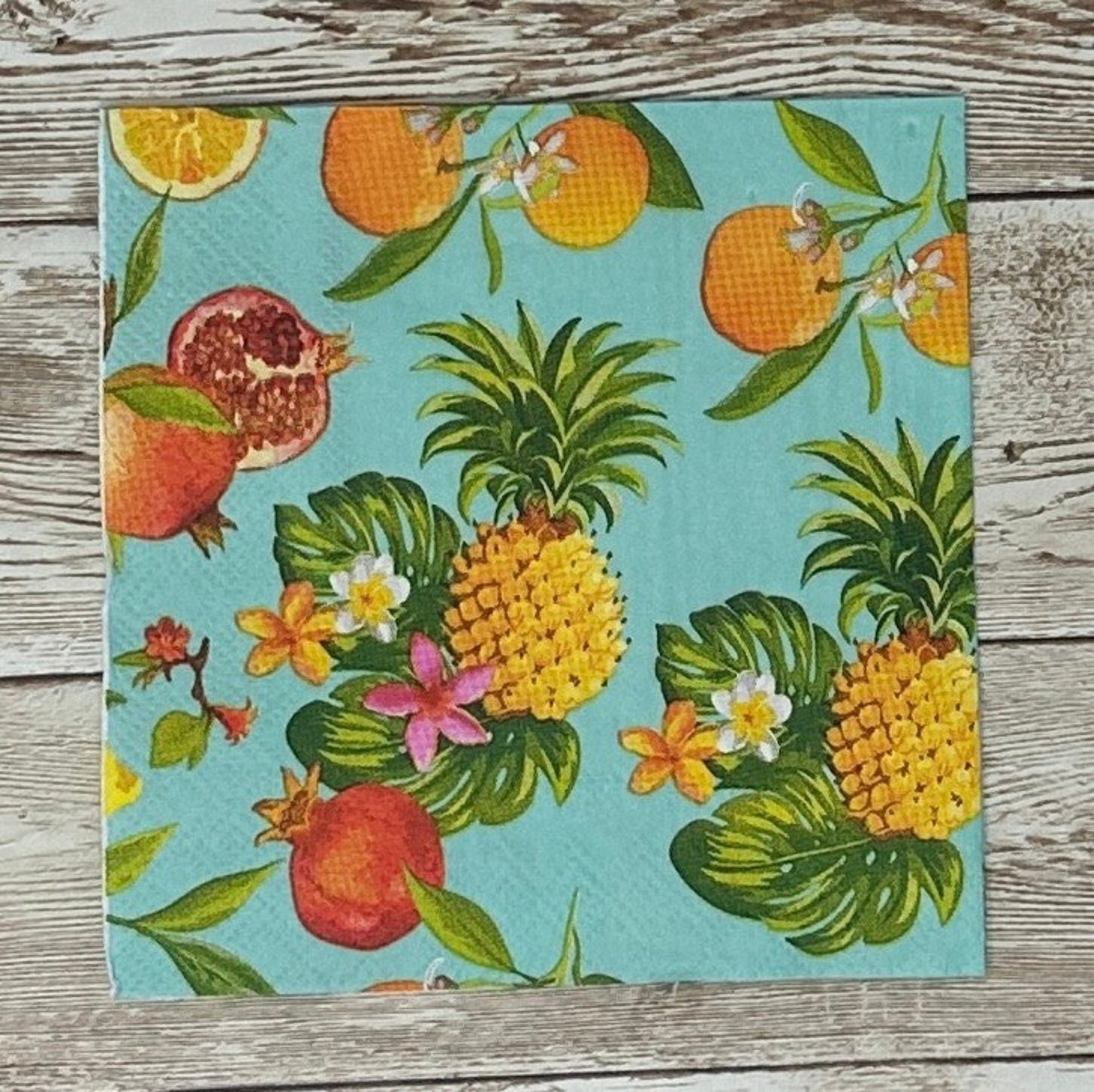 Decoupage Napkins Tropical Fruit Pineapples Cocktail Paper Summer Crafts