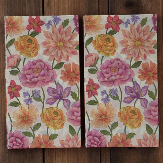 Bold Spring Floral Decoupage Napkins – Modern Orange, Pink & Purple Flower Napkins for Crafts & Mixed Media