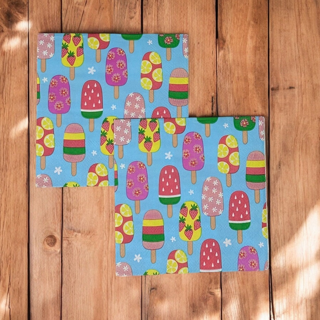 Decoupage Napkins Popsicles Summer Beach Treats Colorful Fruit Paper Crafts
