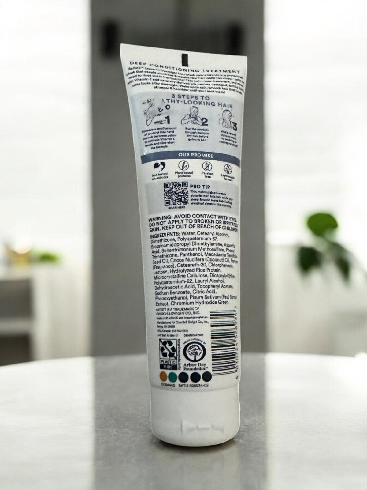Batiste Overnight Deep Conditioning Leave In Hair Repair Mask 4.3 Oz