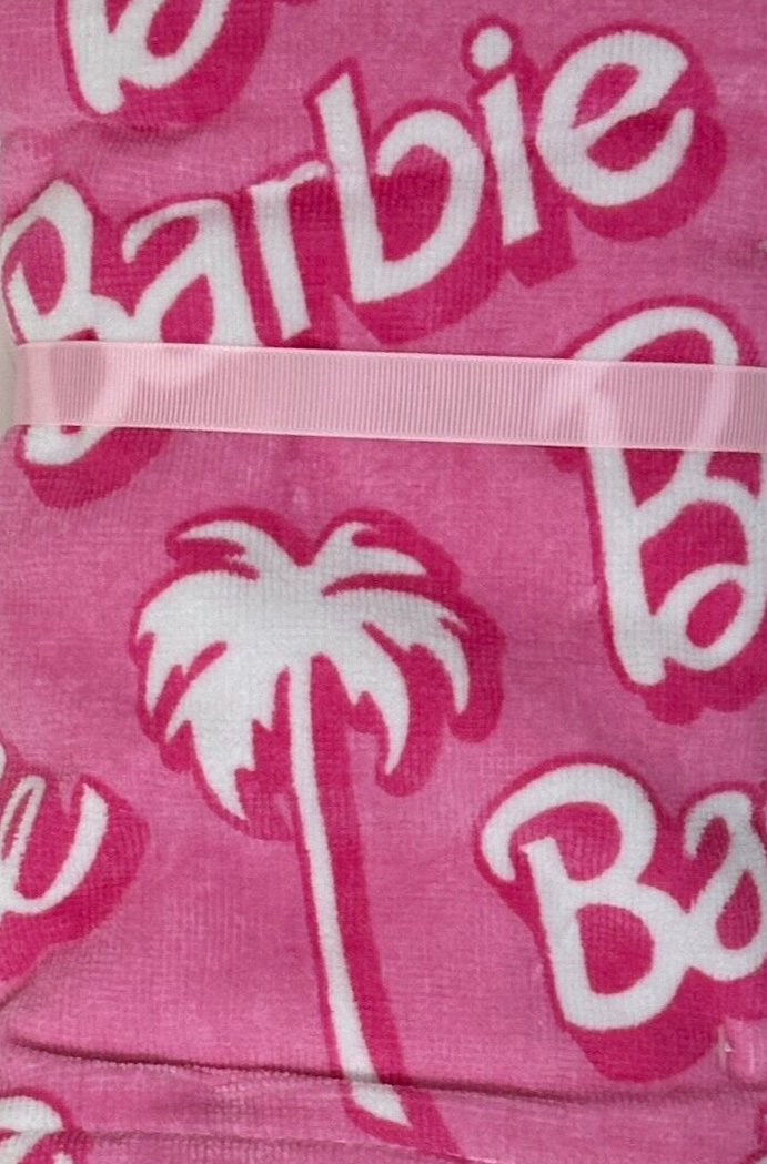 Toallas de mano Barbie Palmeras rosas y blancas