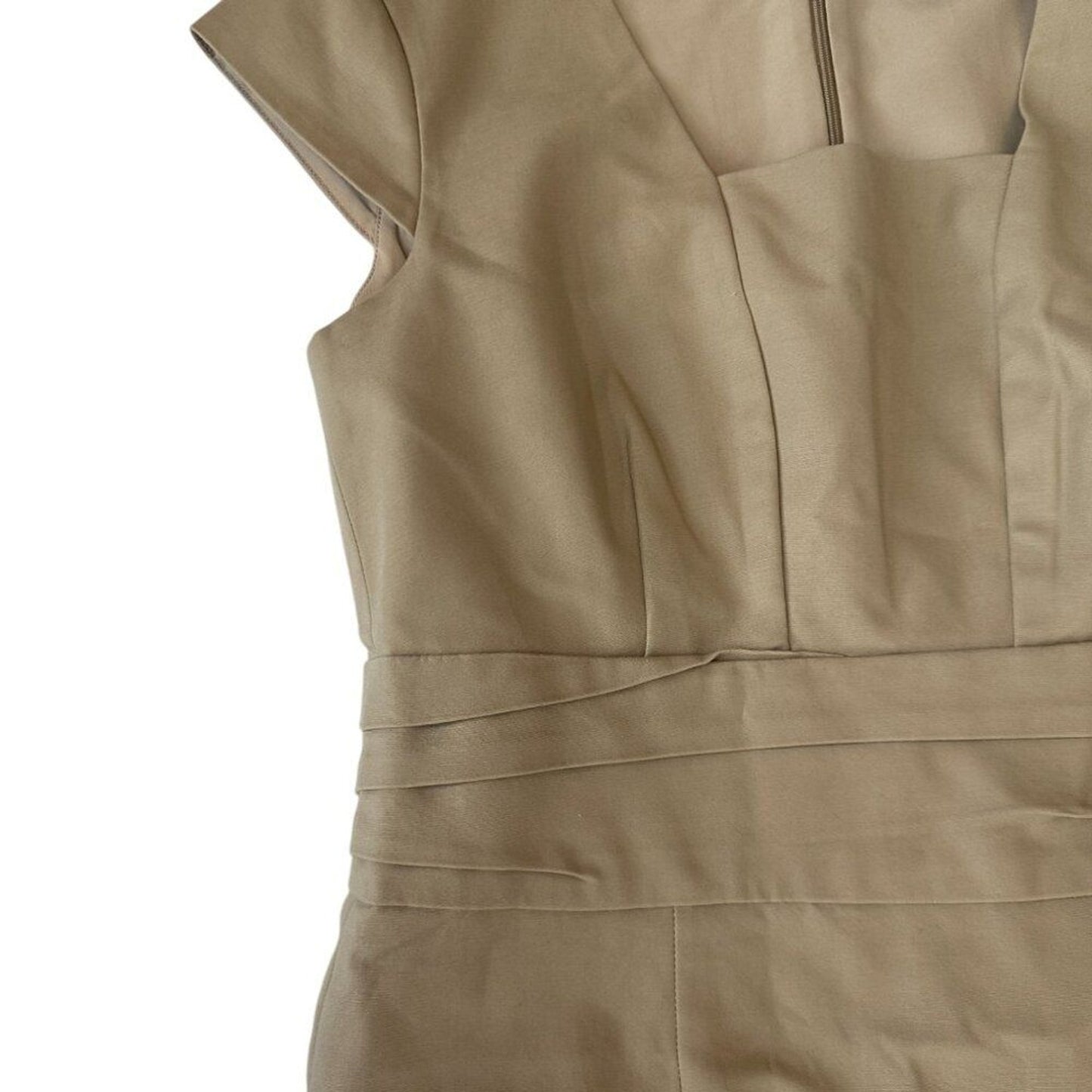 Banana Republic Tan Cap Sleeve Straight Midi Straight Office Dress size 8 Petite