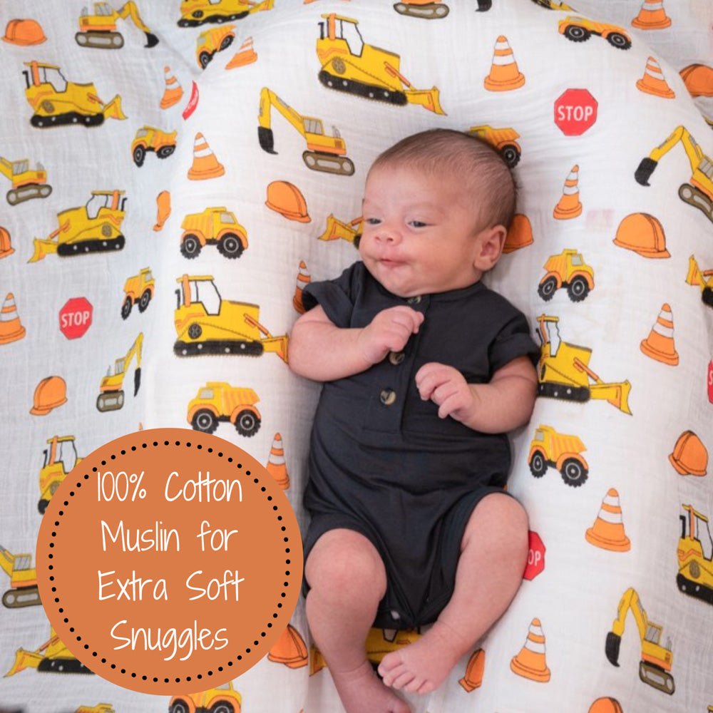Under Construction Baby Muslin Swaddle Blanket