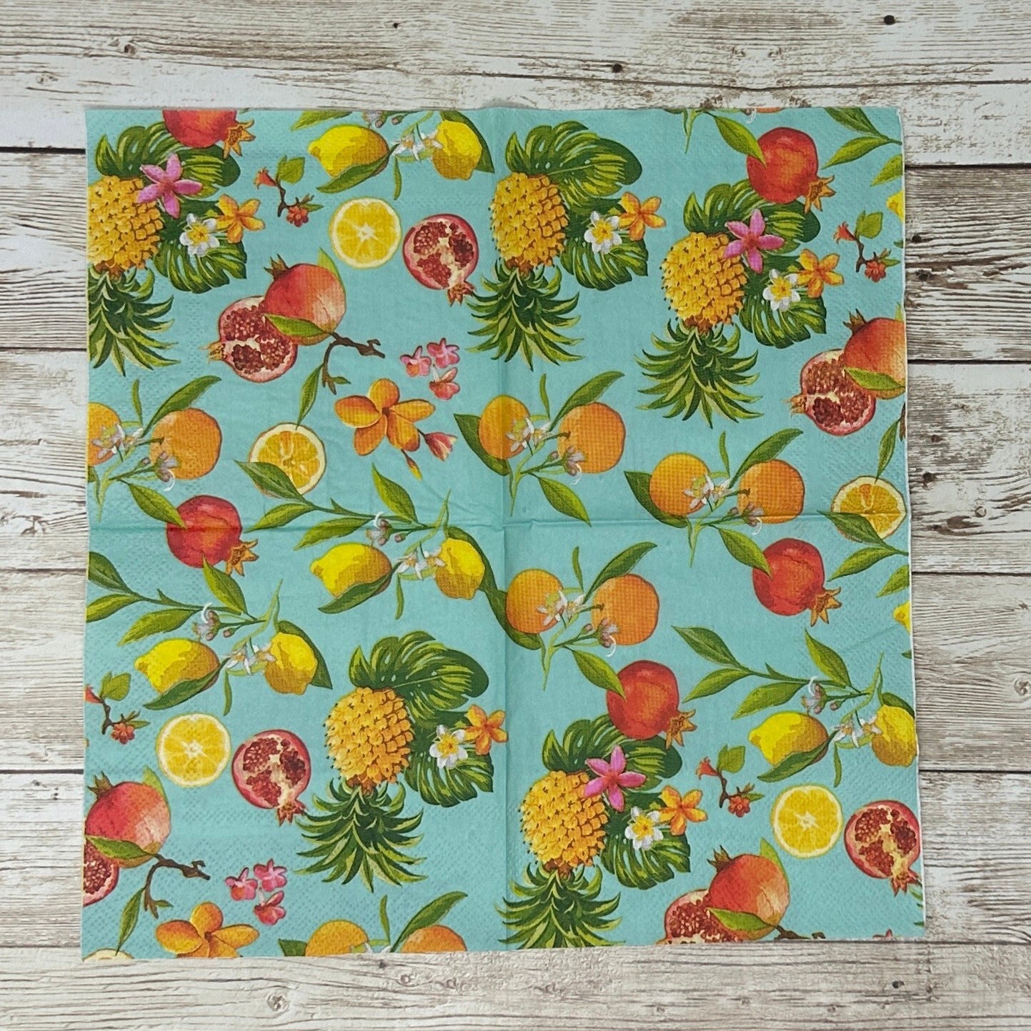 Decoupage Napkins Tropical Fruit Pineapples Cocktail Paper Summer Crafts