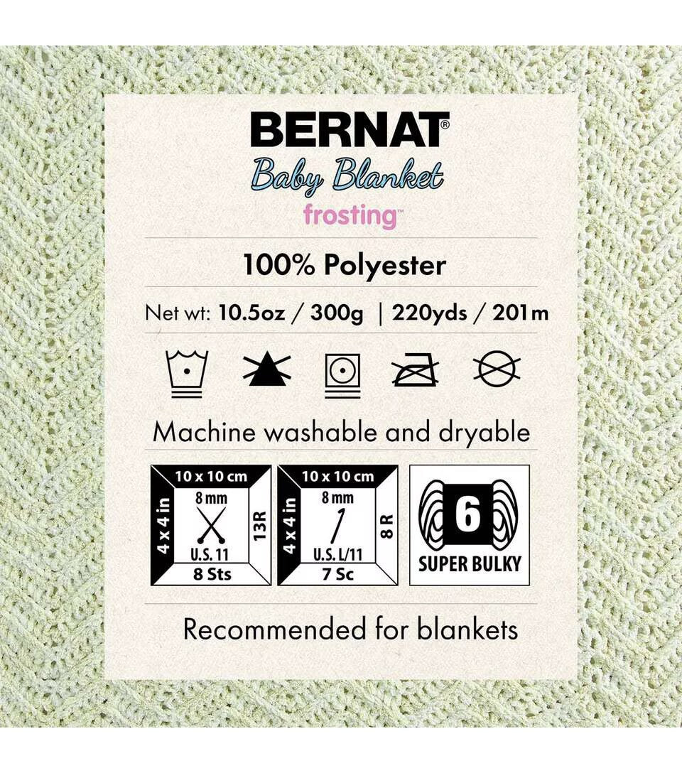 Bernat Baby Blanket Frosting Yarn-Seaside Size 6 Super Bulky Polyester 10.5 oz