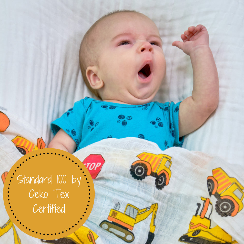 Under Construction Baby Muslin Swaddle Blanket