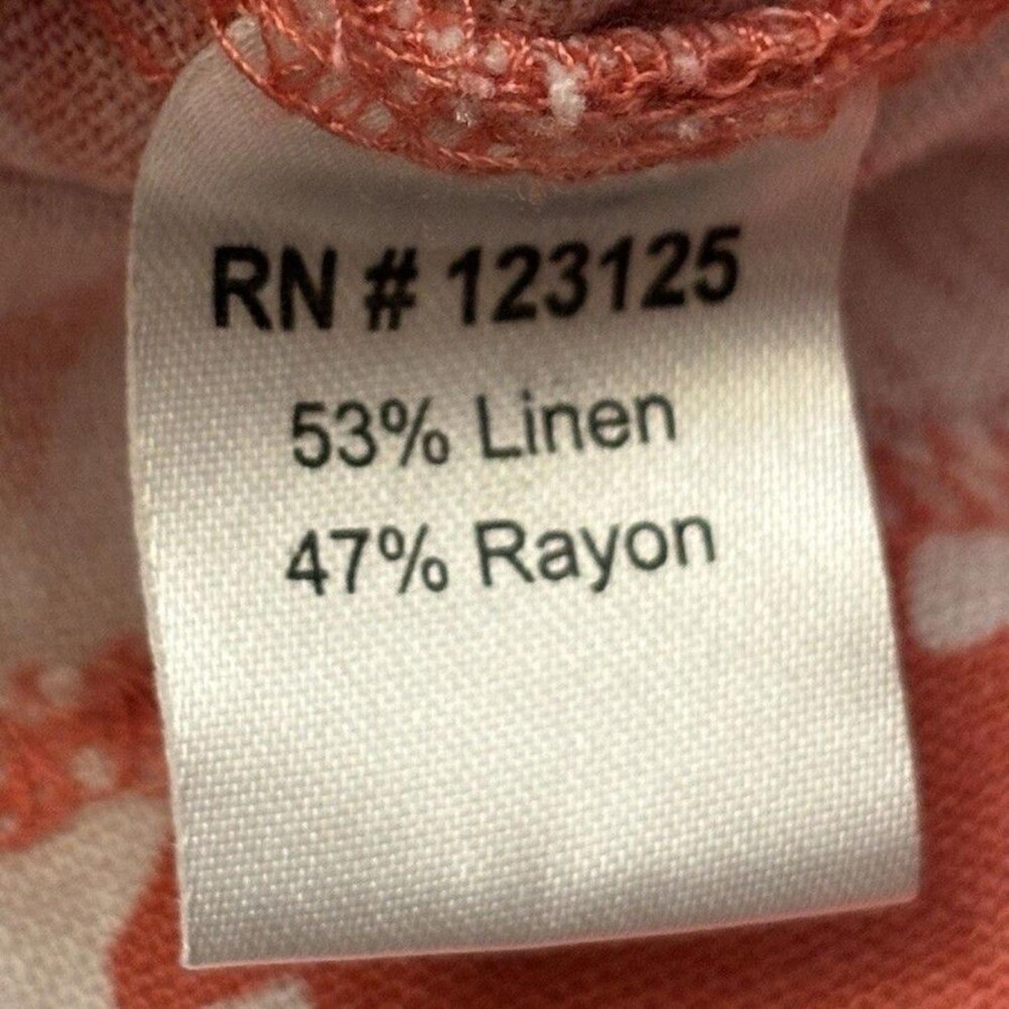 Chadwicks Dress Coral White Sleeveless Notch Tropical Floral Linen Blend PetiteS