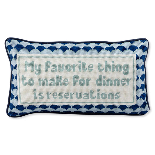 Reservations Needlepoint Pillow