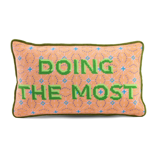 Doing the Most Needlepoint Pillow
