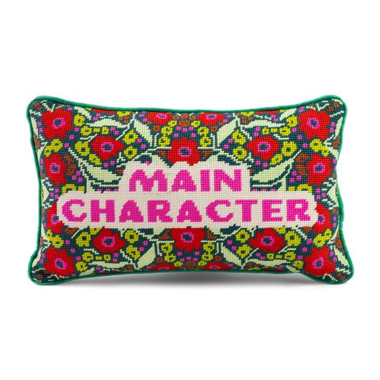 Main Character Needlepoint Pillow