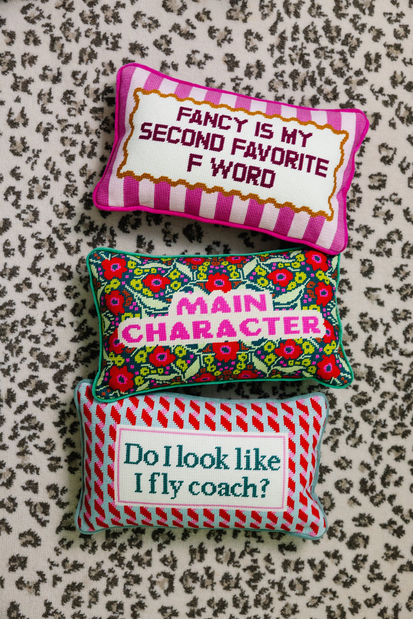 Main Character Needlepoint Pillow