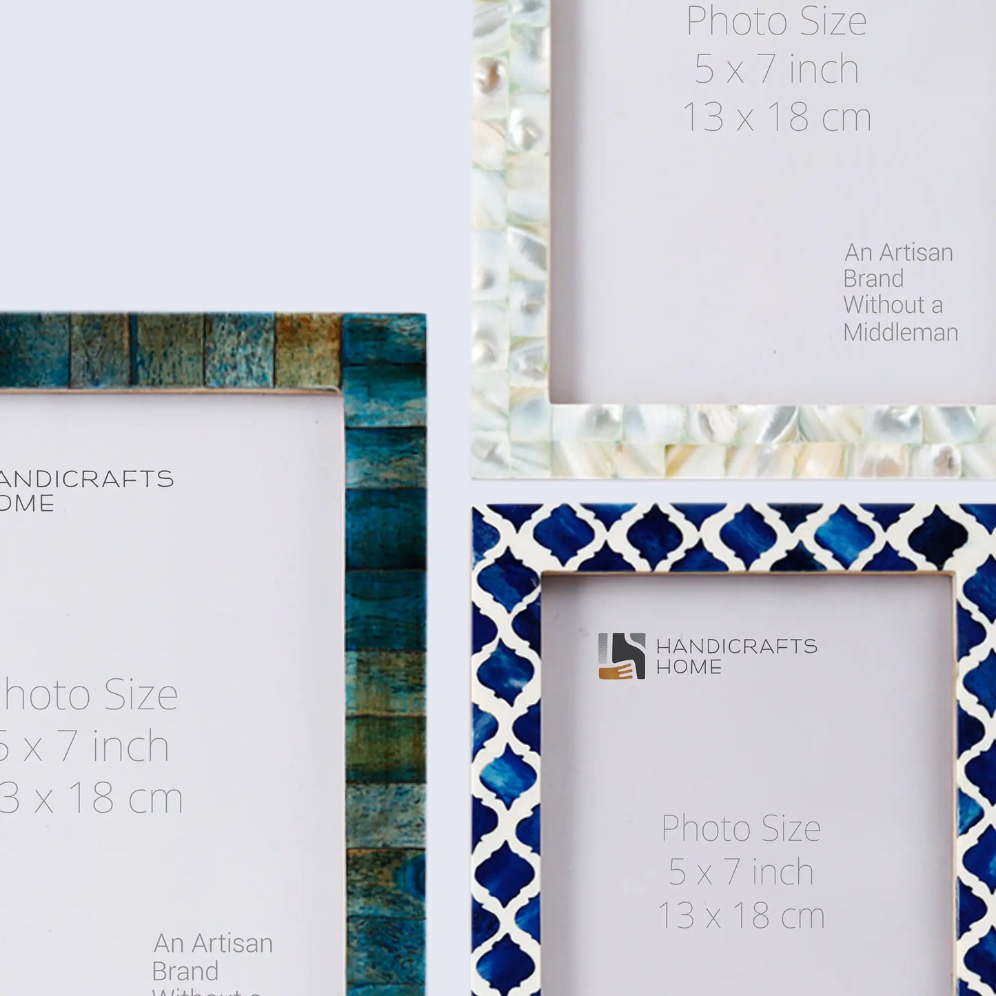 5x7 Picture Frames Combo Pack of 3- Oceanic Collection