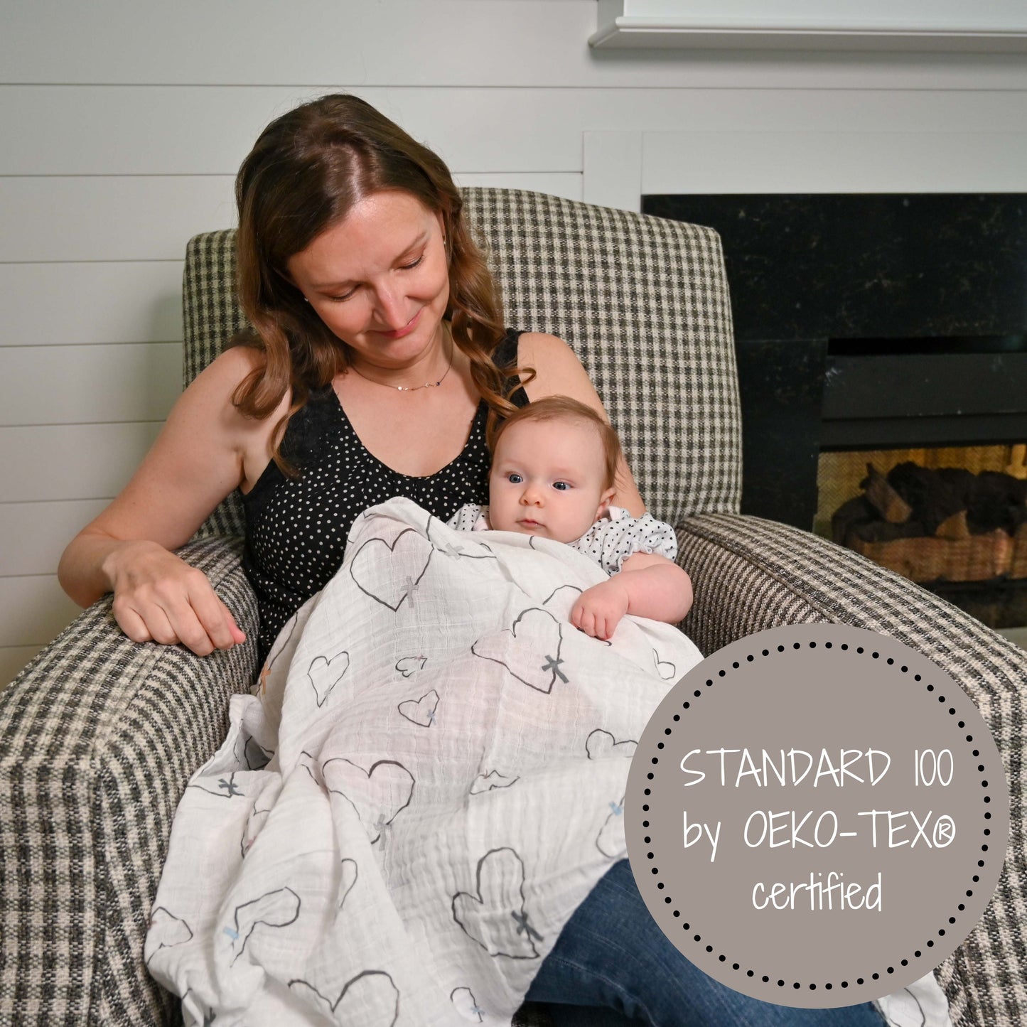 The Love of Christ Heart Baby Muslin Swaddle Blanket