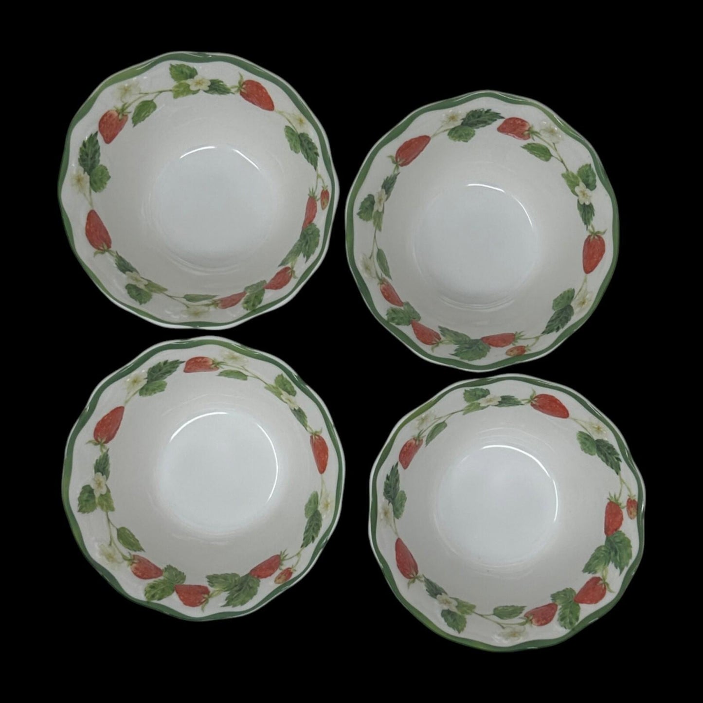 Primrose Vintage MELAMINE Dessert Bowls Set of 4 Small Strawberry Fields🍓NEW