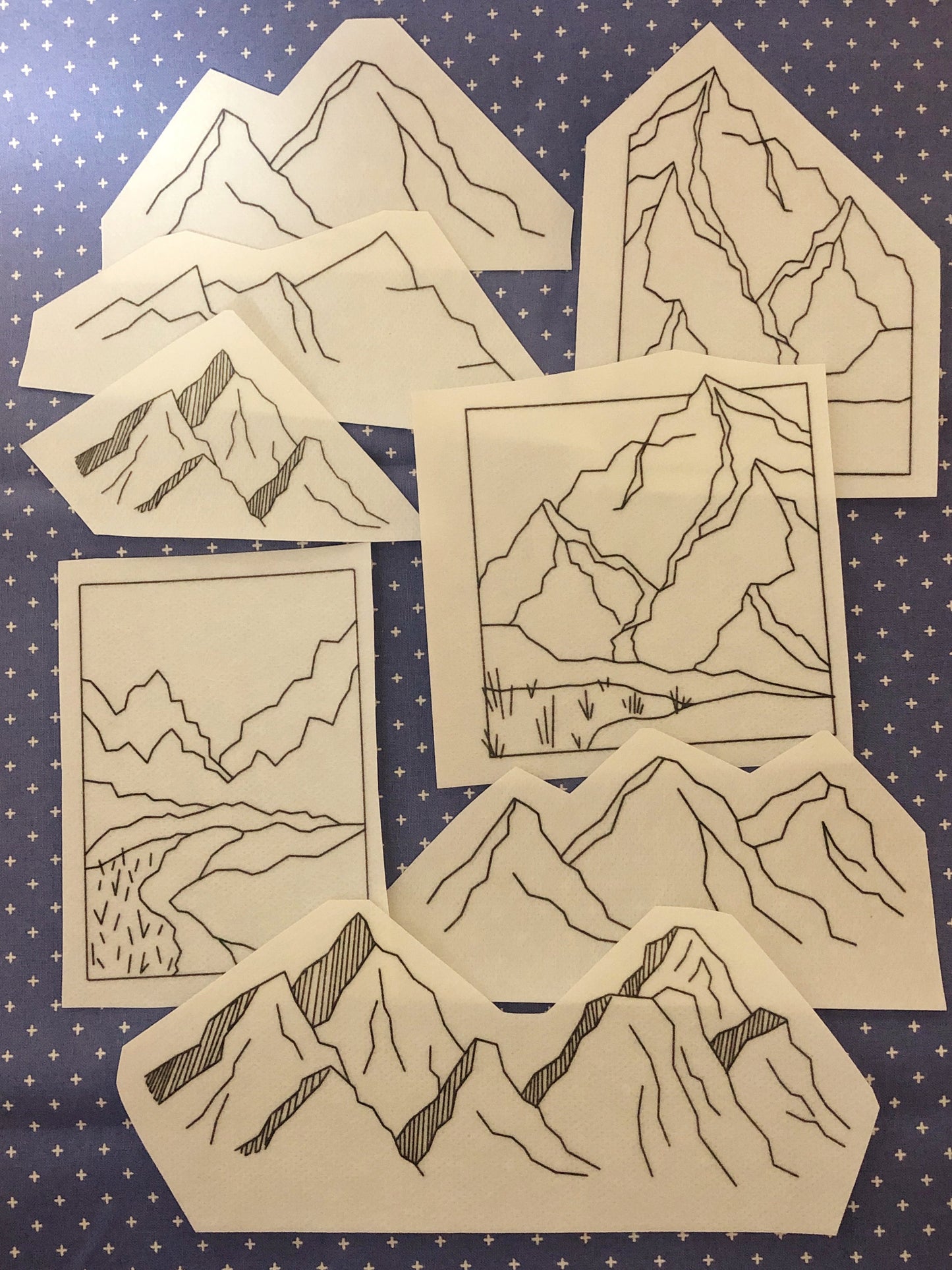 Mountains - Peel Stick and Stitch Hand Embroidery Patterns