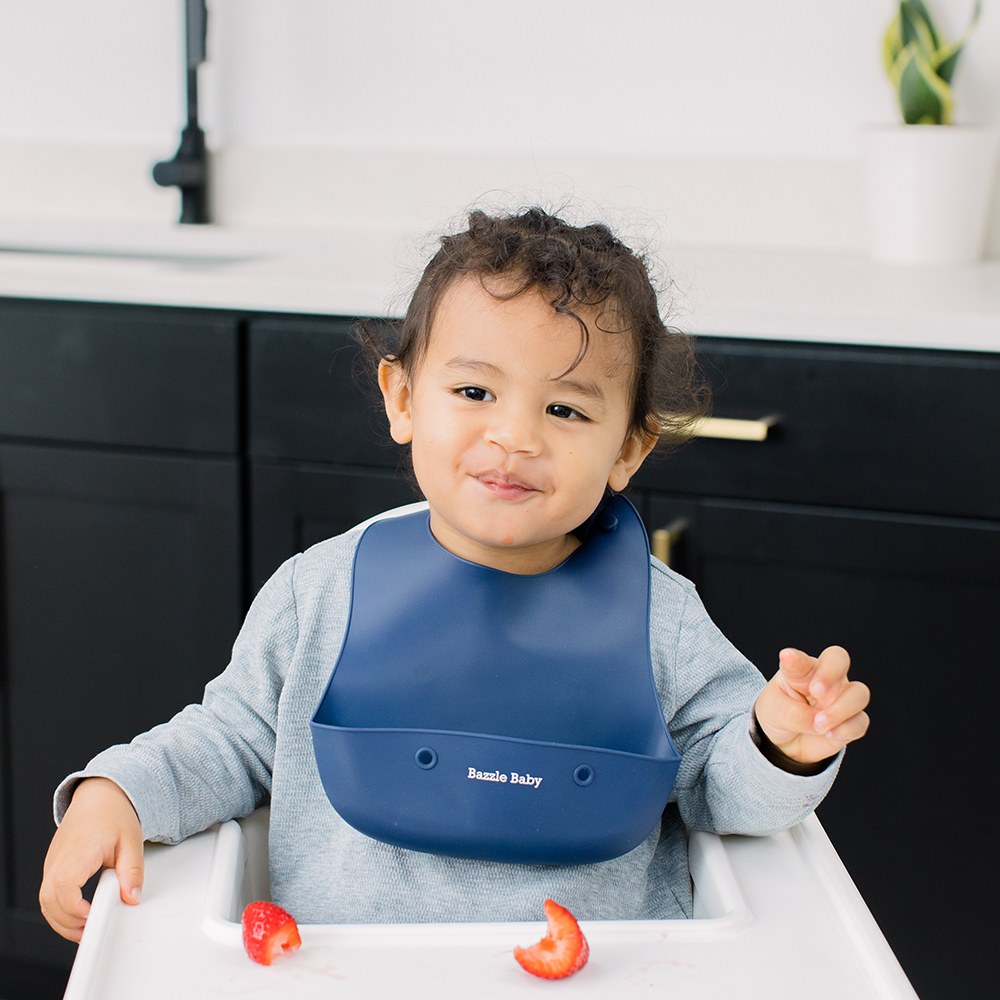 Foodie® Roll Up & Button Closed Bib 2-Pack: All Silicone