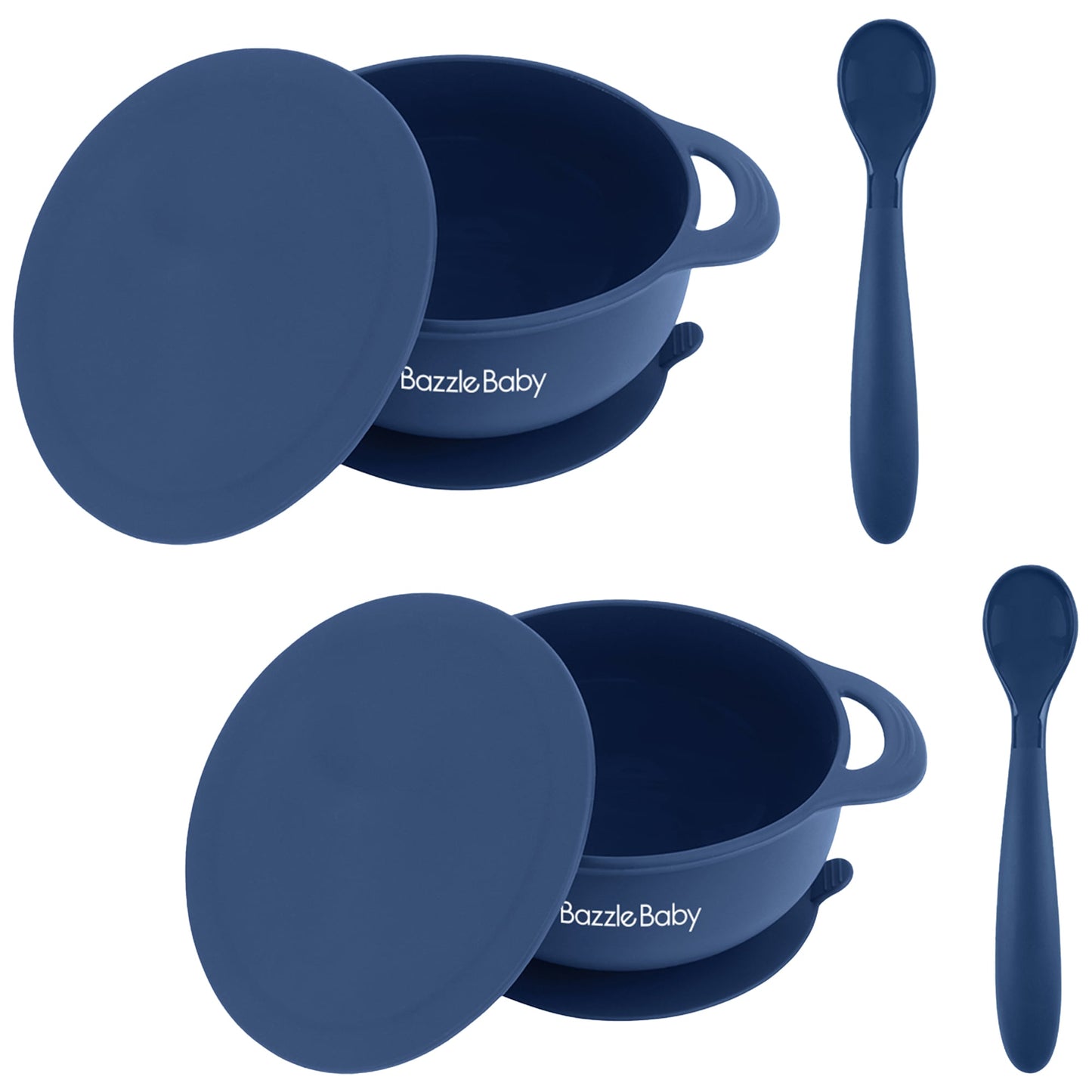 Foodie® Suction Bowls with Lid + Spoon 2-Pack: Assorted Colors