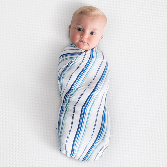 Forever Swaddle Blanket - Ocean Stripe