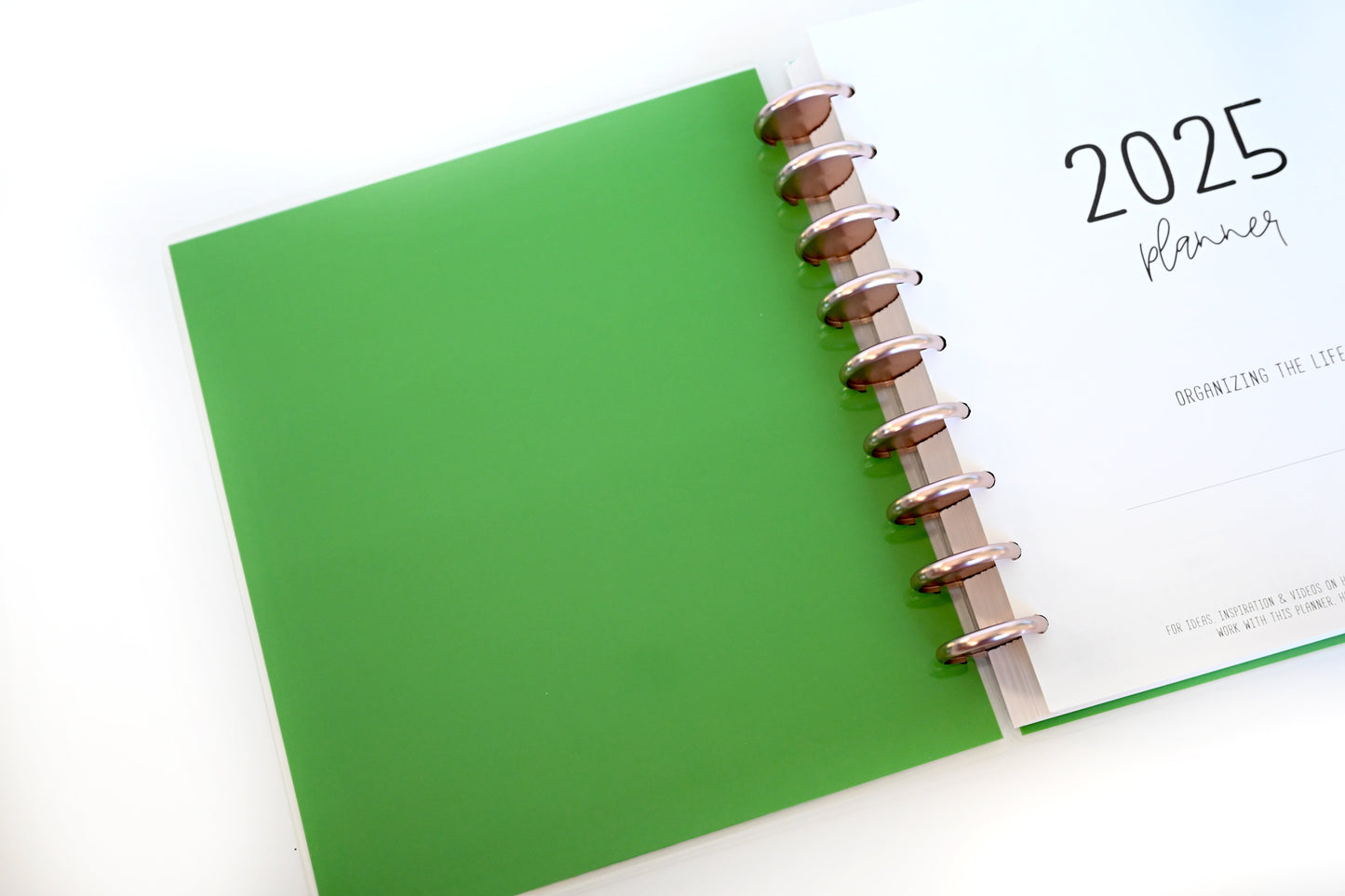 2025 Planner - Mini Horizontal Layout, Disc Bound - "Tropical Greens" (#1011)