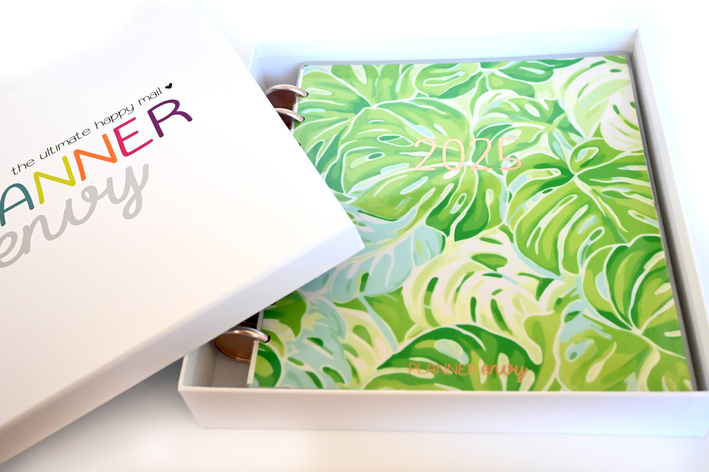 2025 Planner - Mini Horizontal Layout, Disc Bound - "Tropical Greens" (#1011)