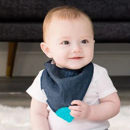 Classic Denim & Sage BandaBib with Teether 4-Pack