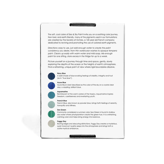 Sea & Sky Paint Set – Non-Toxic Earth Pigments (15–17g per Vial)