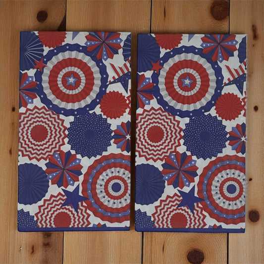 Decoupage Napkins Red White Blue 4th of July Bunting Guest Summer Paper Craft