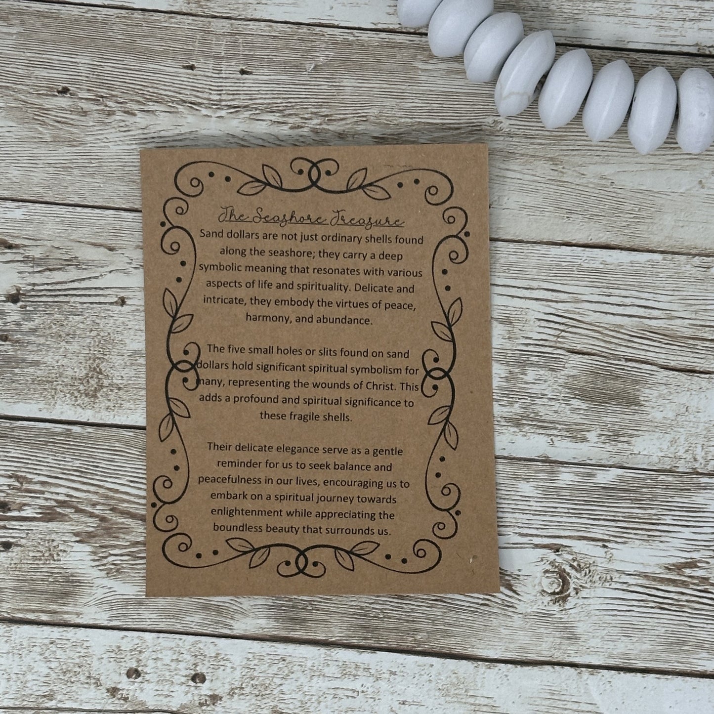 The Seashore Treasure Sand Dollar Journey to Enlightenment Wood Story Ornament