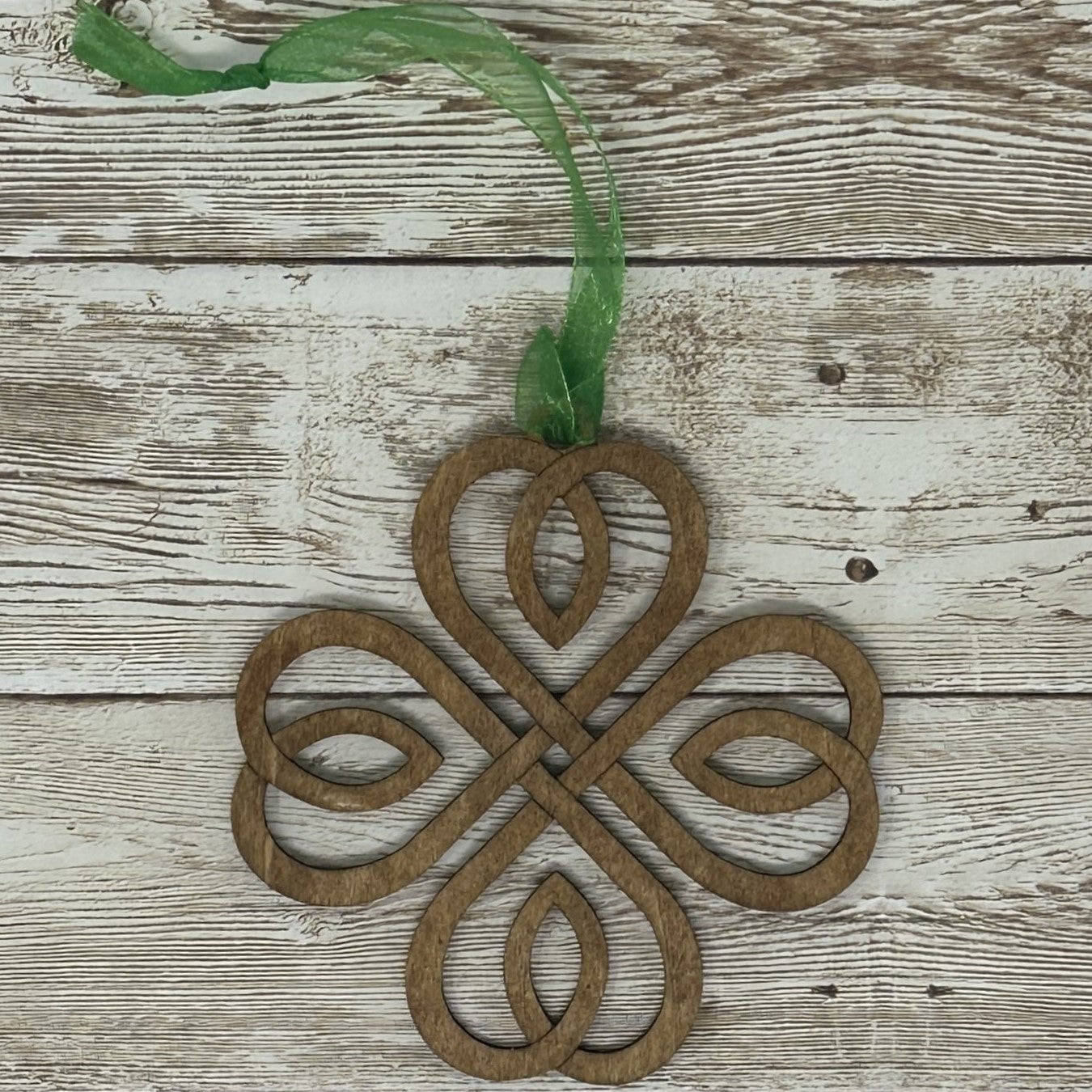 Irish Blessing Four Leaf Clover Lucky Wood Story Ornament