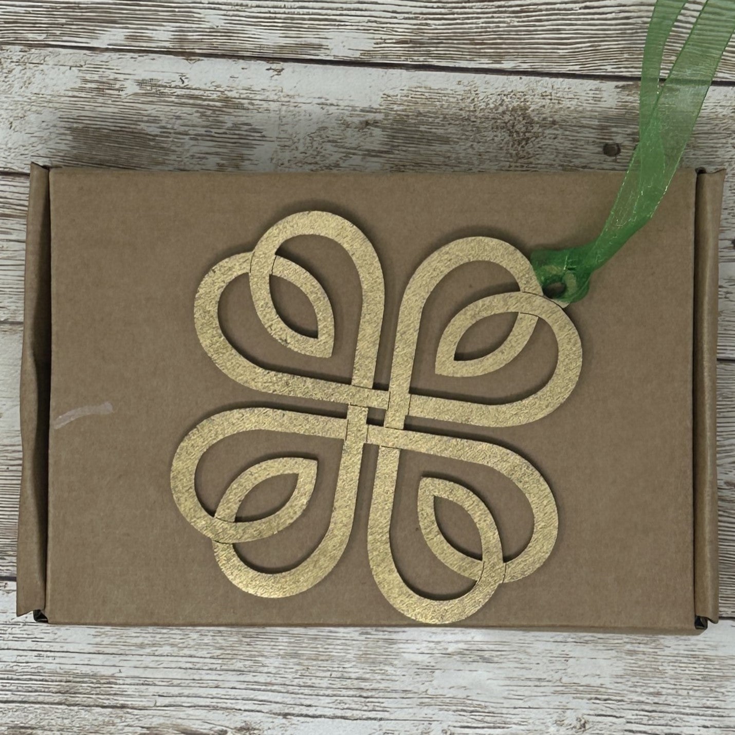Irish Blessing Four Leaf Clover Lucky Wood Story Ornament