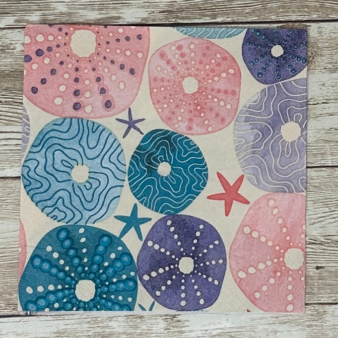 Decoupage Napkins Summer Starfish Beach Days Seashell Blue Green Cocktail Paper