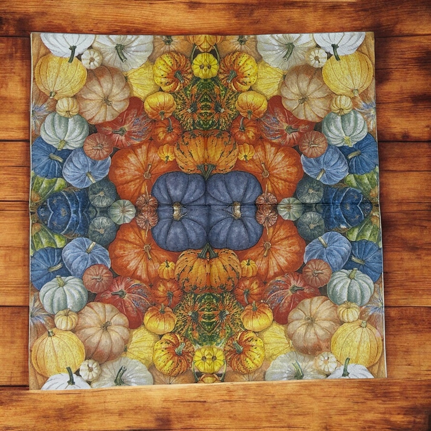 Decoupage Napkins Fall Pumpkin Patch Thanksgiving Halloween Orange Yellow Blue Cocktail Paper Crafts Cardmaking