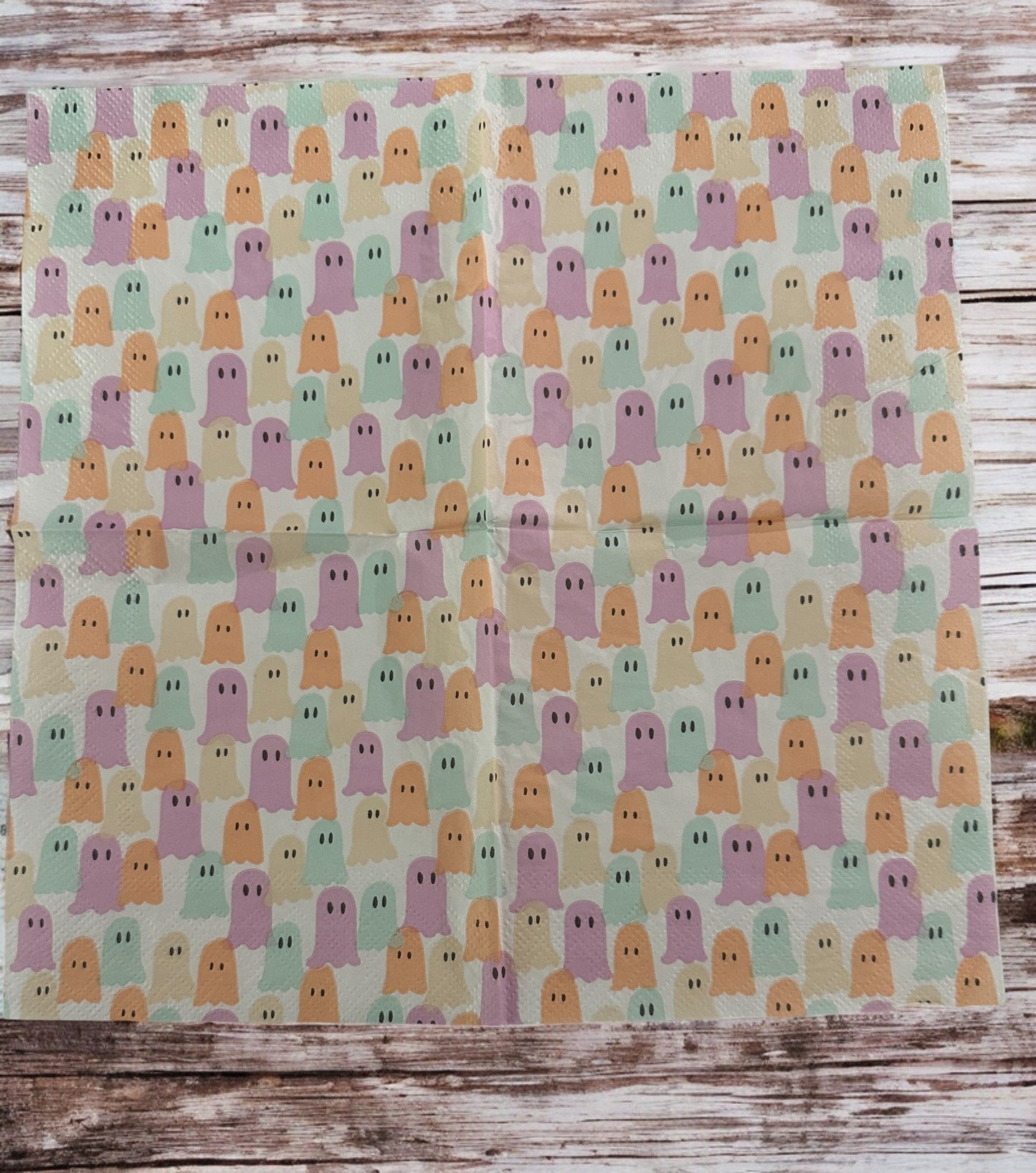 Decoupage Napkins Pastel Spooky Ghosts Fall Halloween Cocktail Paper Crafts