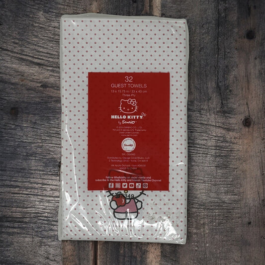 Hello Kitty Napkins, Fall Sweetest Apple Orchard Pink, 32 Guest Paper Napkins for Parties & Events, Cute Autumn Decor