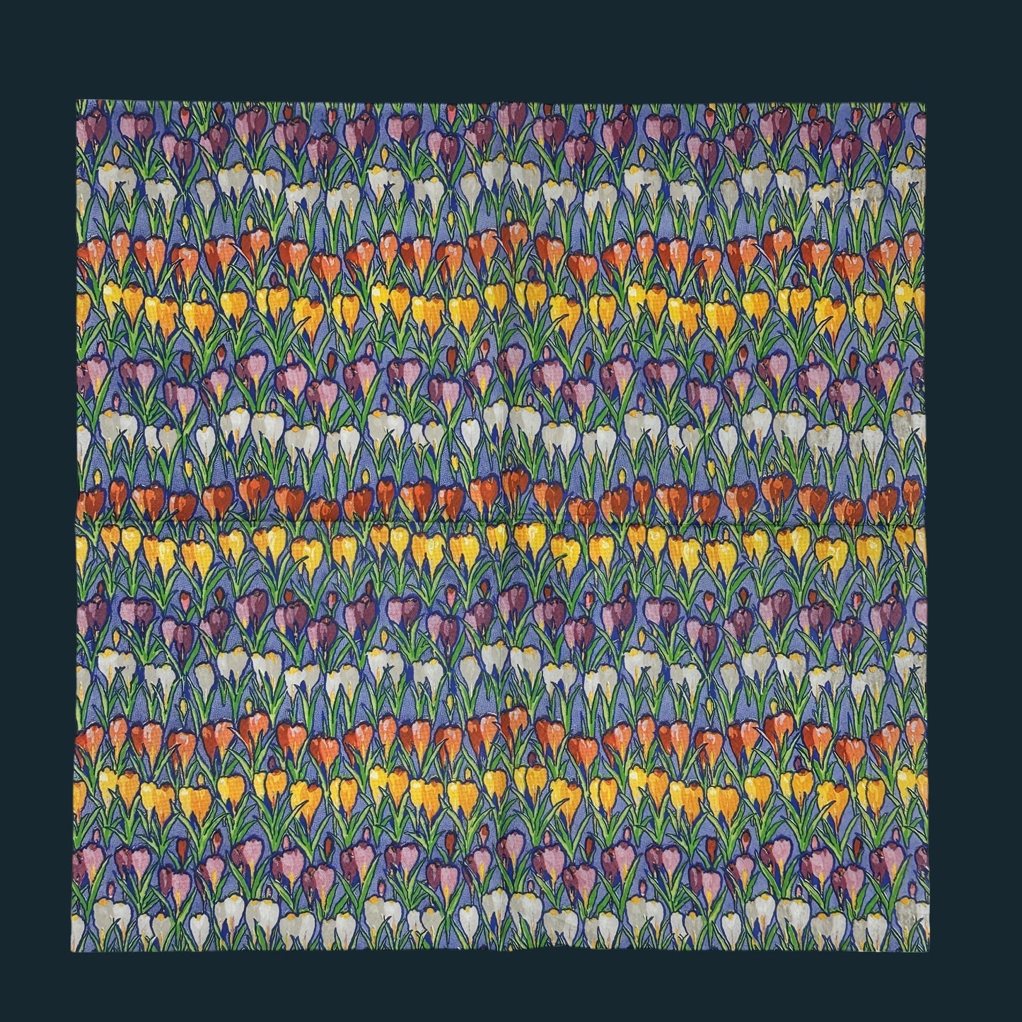 Crocus Tulip Flower Field Luncheon Decoupage Napkins – Spring Craft Paper for DIY Projects (Set of 2)