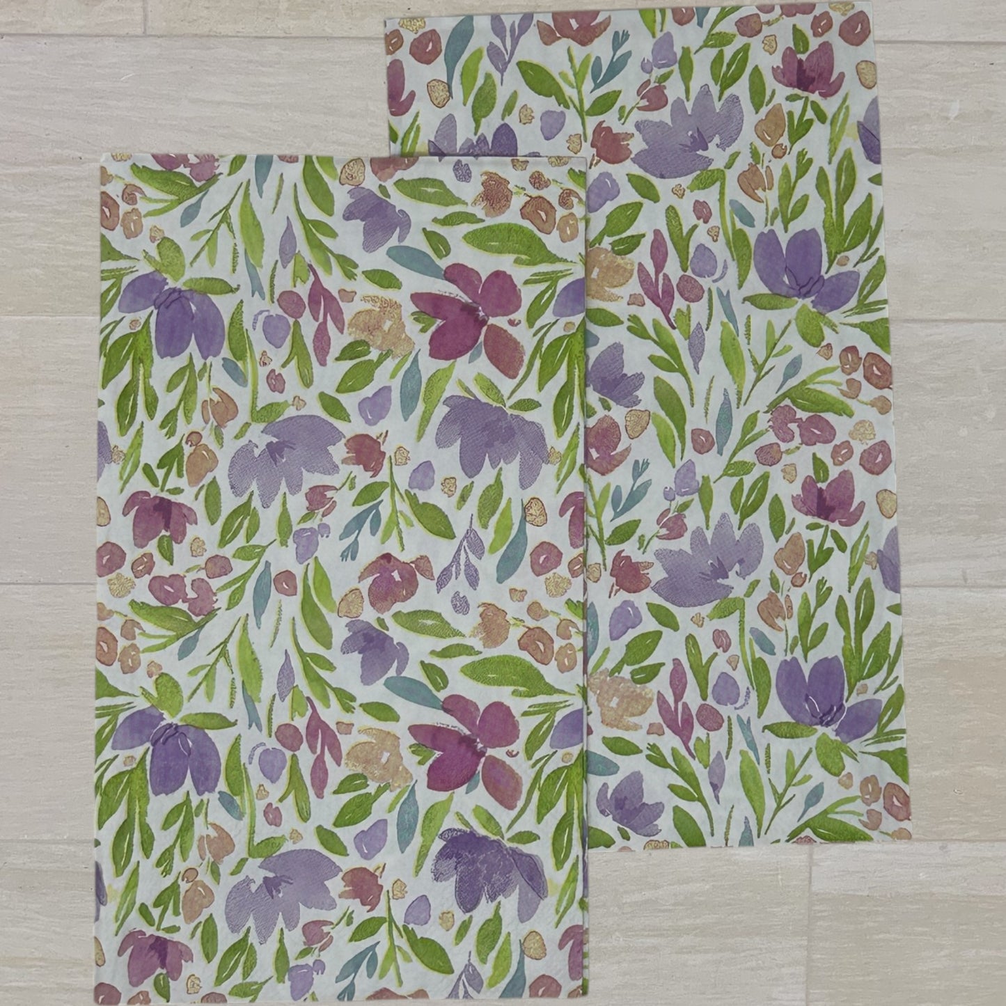 Decoupage Napkins Spring Wildflowers Blue Yellow Purple Guest Paper Crafts