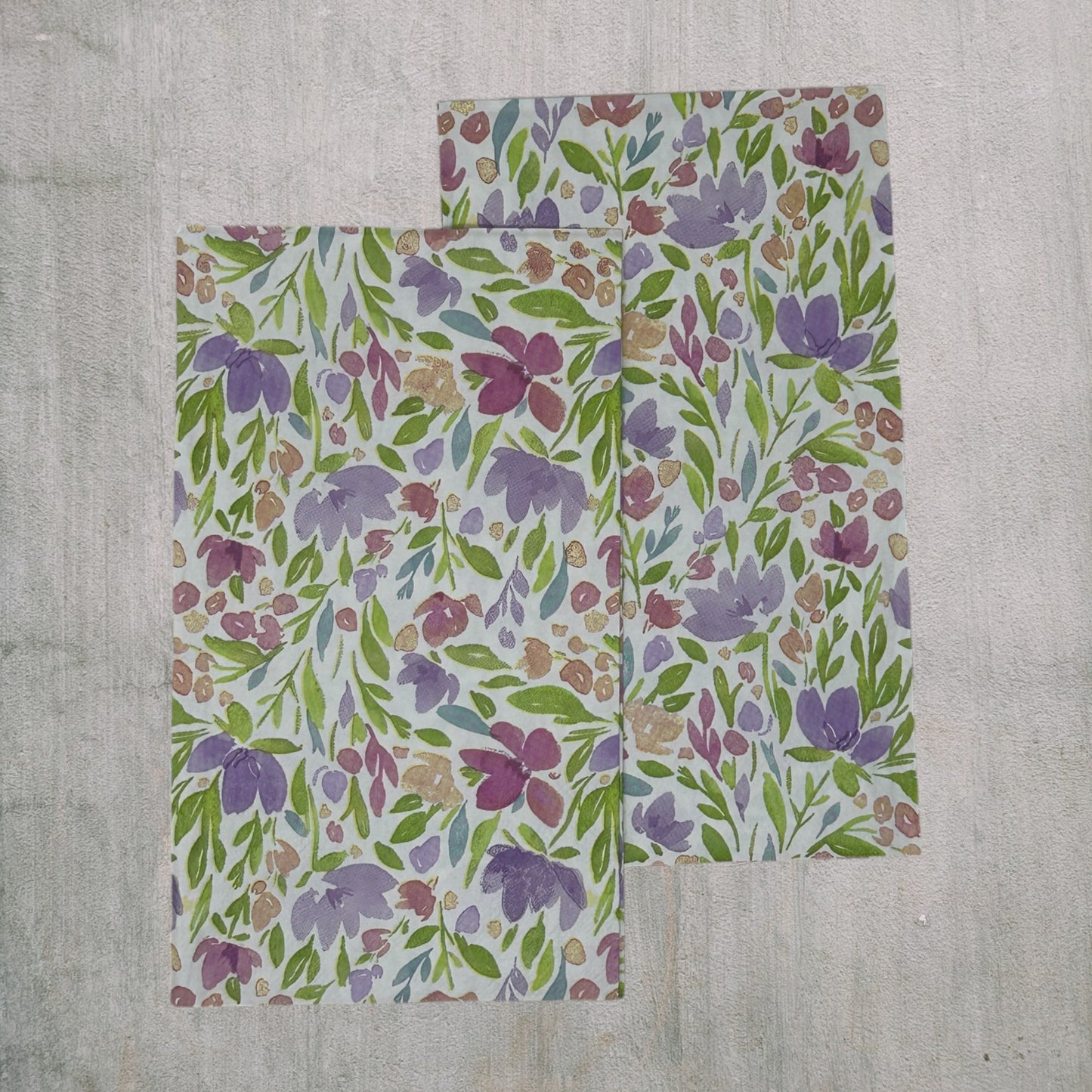 Decoupage Napkins Spring Wildflowers Blue Yellow Purple Guest Paper Crafts