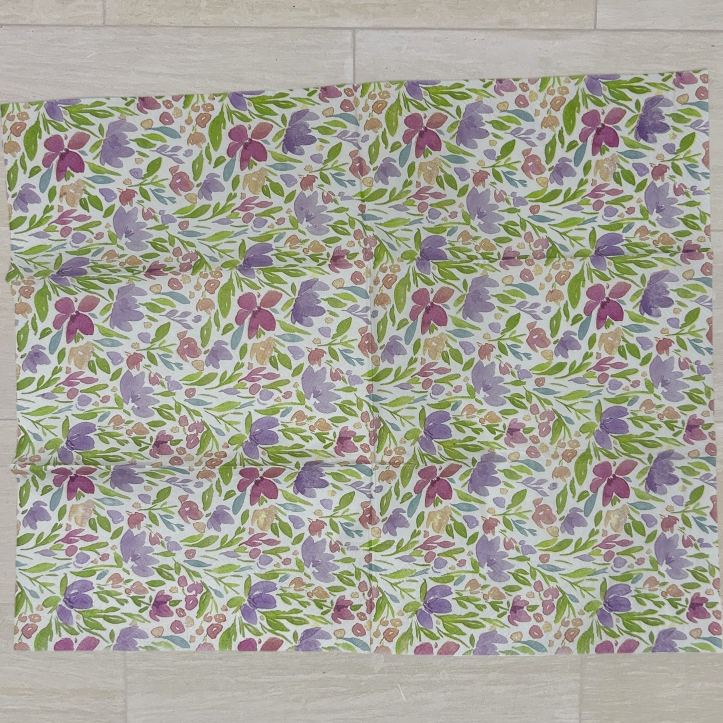 Decoupage Napkins Spring Wildflowers Blue Yellow Purple Guest Paper Crafts