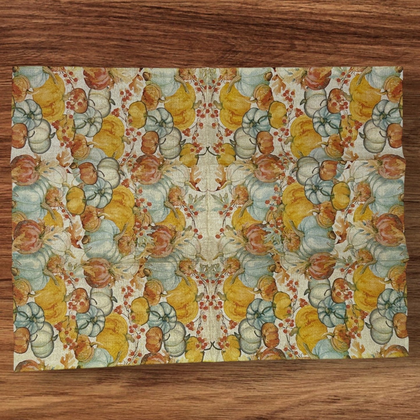 Decoupage Napkins Watercolor Pumpkin Fall Thanksgiving Orange Yellow Rust Blue Guest Paper Crafts