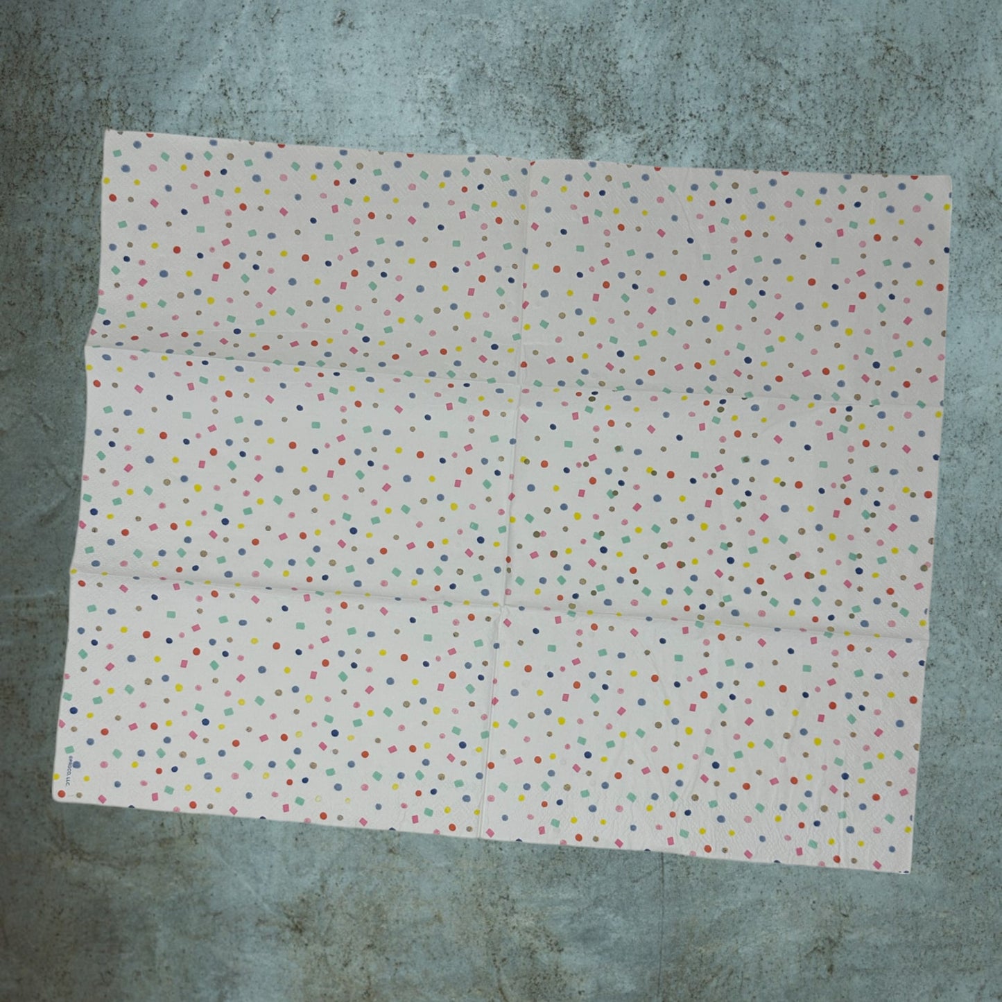 Decoupage Napkins Party Confetti Blue Yellow Purple Gold Guest Paper Crafts