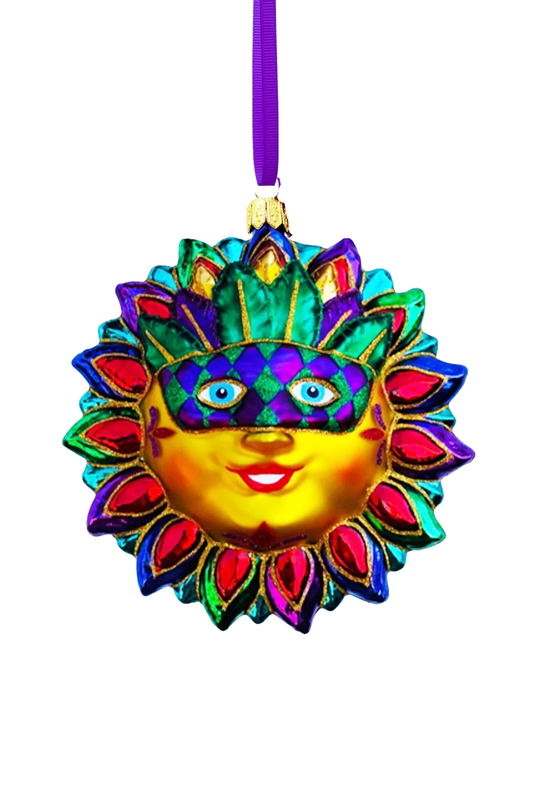 Mardi Gras Sun Glass Ornament (MR)