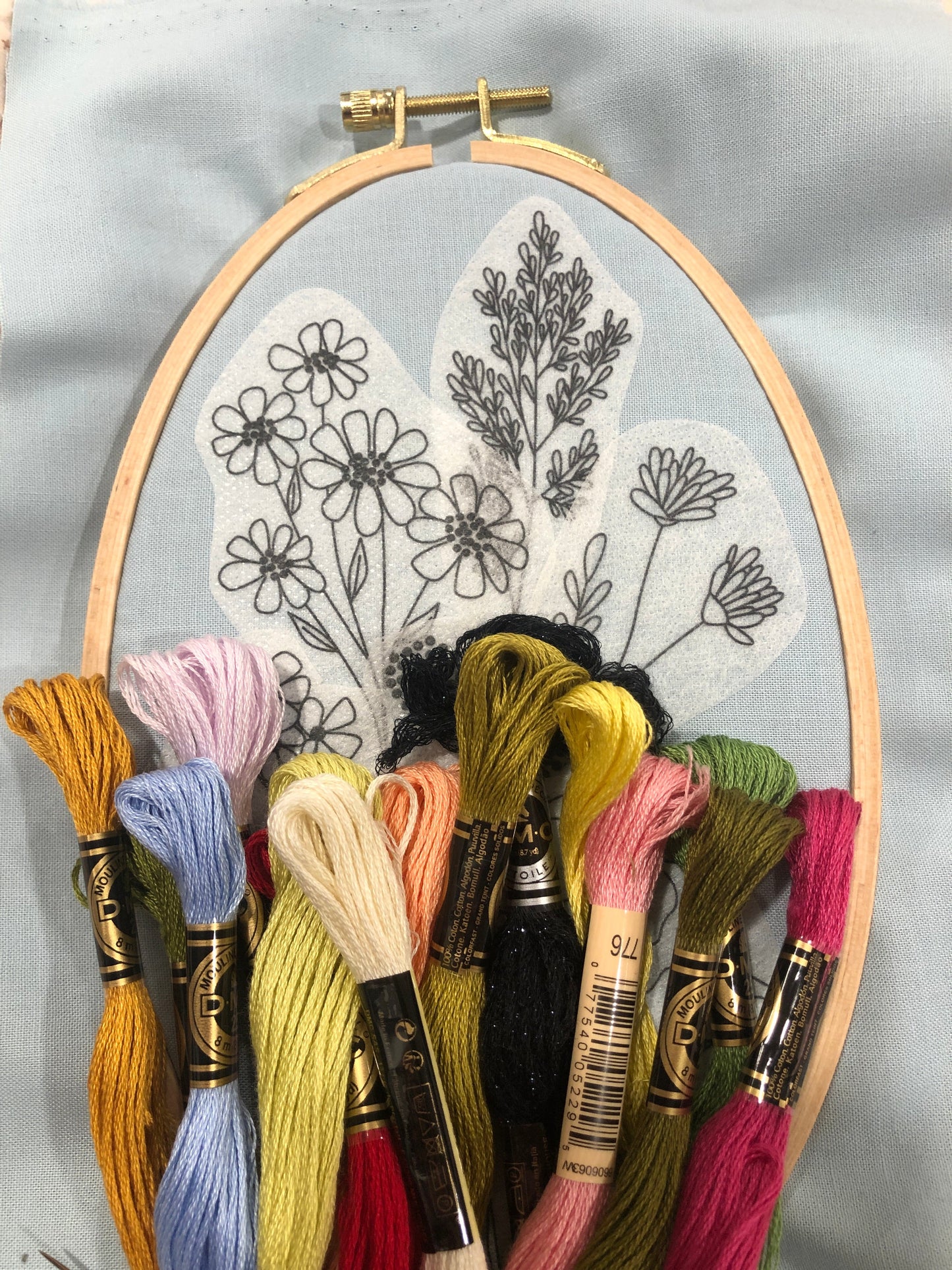 Wildflower Stems Embroidery Patterns - Stick and Stitch Floral Embroidery