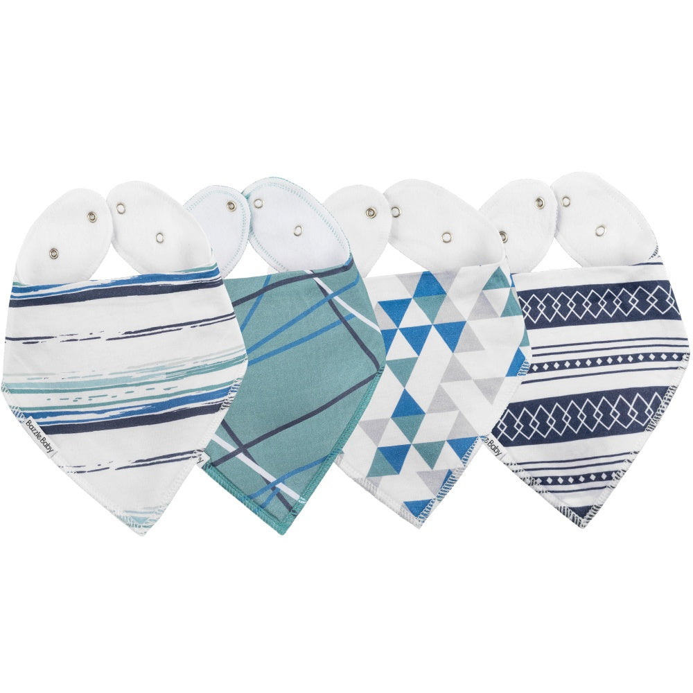 Bazzle Baby Bandana Bib 4-Pack - Various Colors