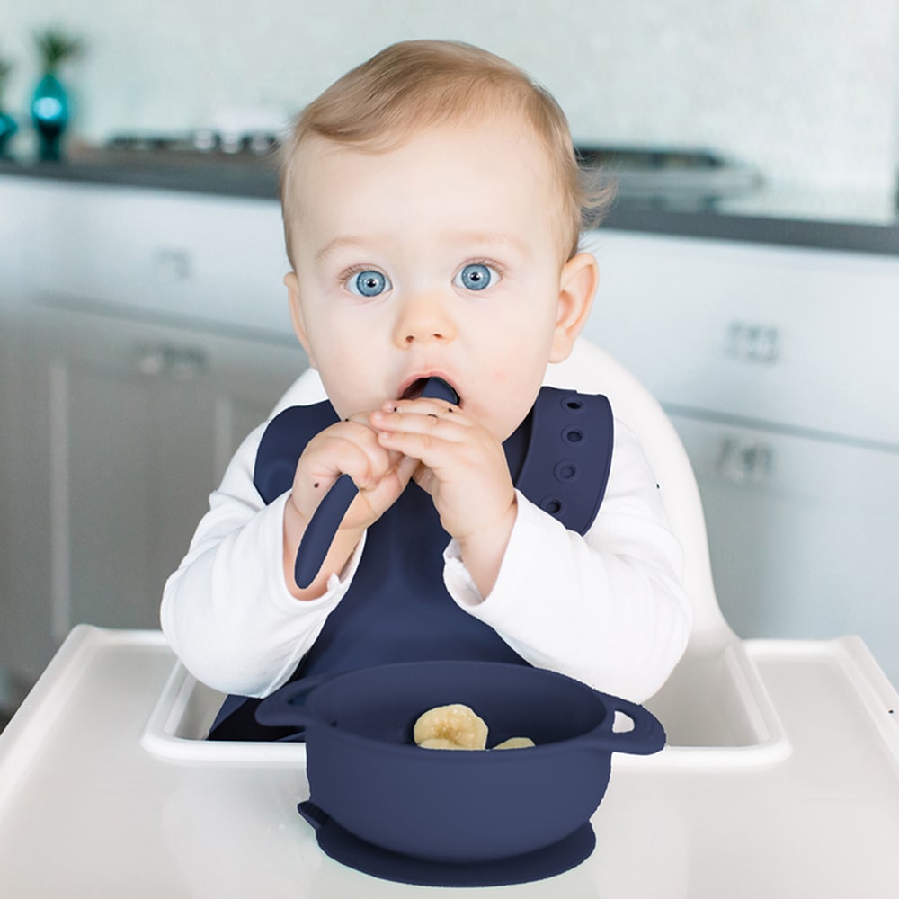 Foodie® Suction Bowls with Lid + Spoon: Assorted Colors