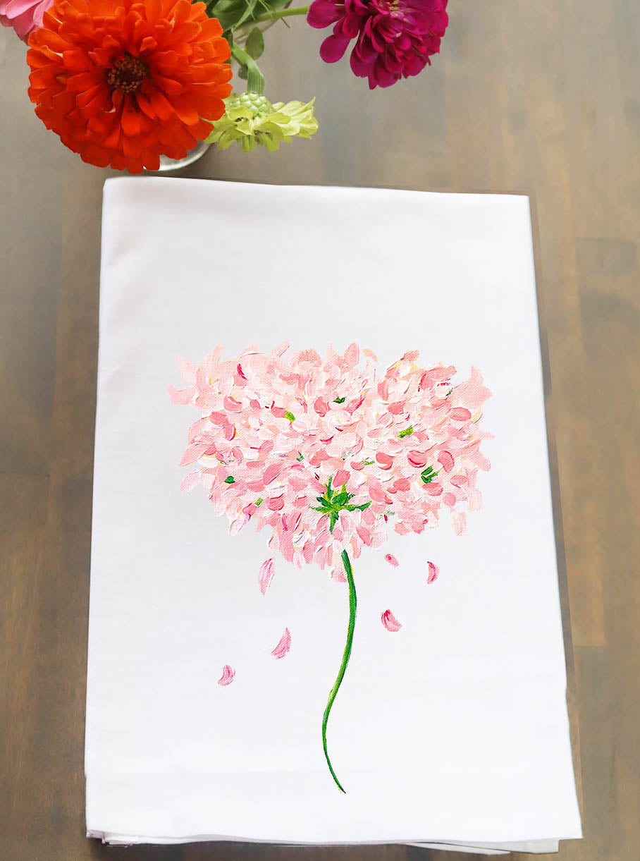 Bright Pink Hydrangea Kitchen Towel