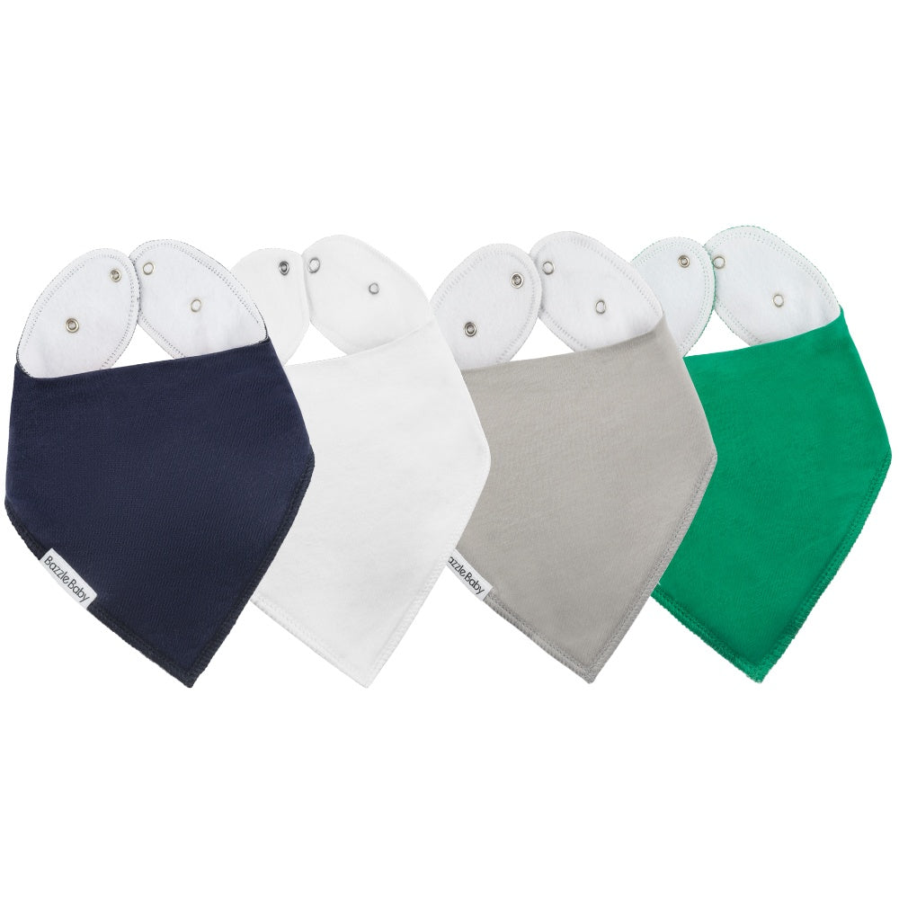 Bazzle Baby Bandana Bib 4-Pack - Various Colors